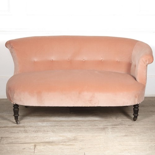 19Th Century Upholstered Pink Banquette