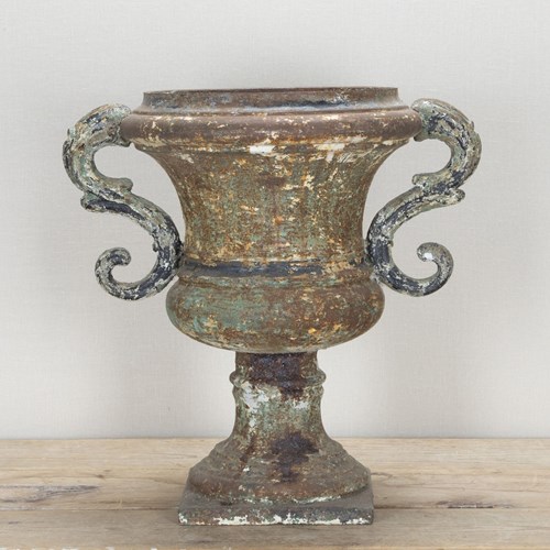 19Th French Cast Iron Urn
