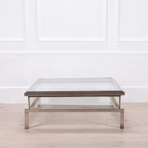 20Th Century French Square Coffee Table With Sliding Top