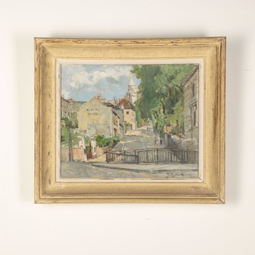 20Th Century Montmartre Oil On Canvas
