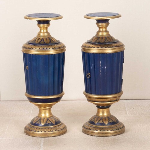 20Th Century Painted Pedestal Decorative Cupboards