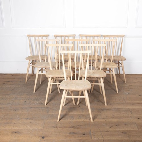 20Th Century Set Of Ten Ercol Dining Chairs