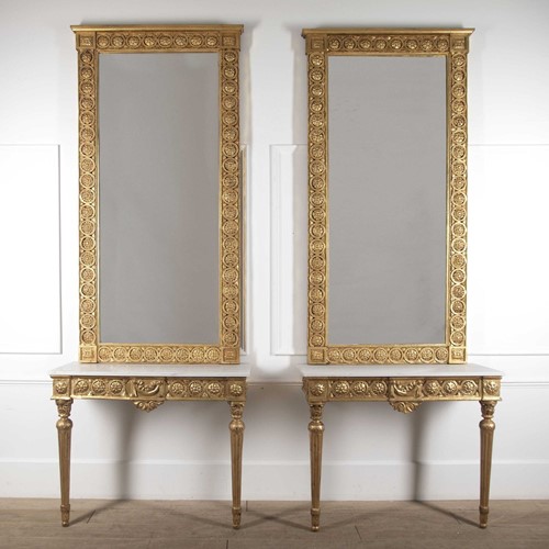 Pair Of 19th Century Console Tables and Mirrors
