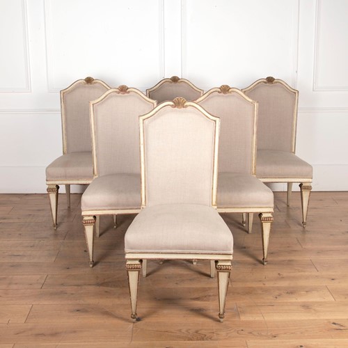Set Of Six 20Th Century French Dining Chairs