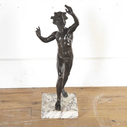 Bronze Sculpture of a Dancing Faun