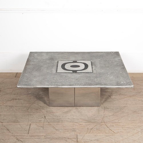 20Th Century Brutalist Aluminium Cast Coffee Table