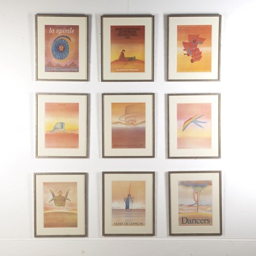 Collection Of Nine 20Th Century Jean-Michel Folon Prints