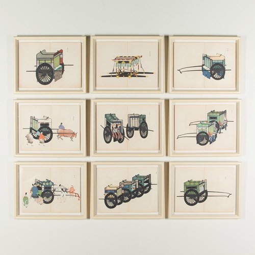 Collection Of Nine Early 20Th Century Japanese Woodblock Prints