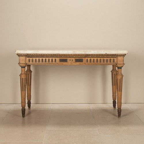 Early 19Th Century Italian Console Table With Carrara Marble Top