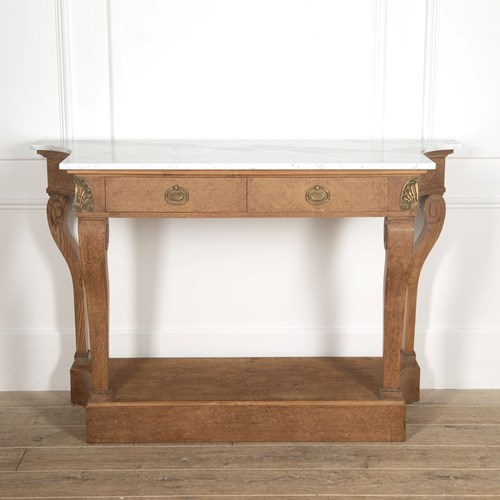 Early 20Th Century French Birds-Eye Maple Console Table