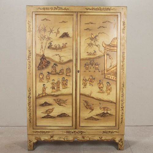Early 20Th Century French Chinoiserie Armoire Cupboard