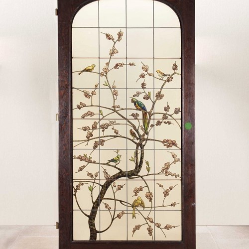 Early 20Th Century French Stained Glass Door