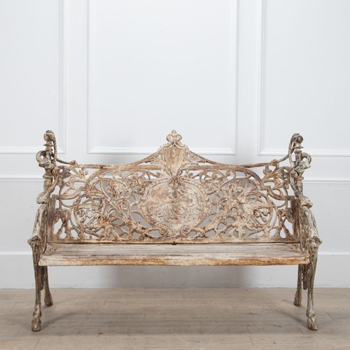 French 20Th Century Decorative Cast Iron Garden Bench