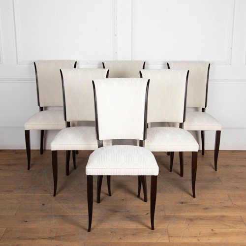 Set Of Six French Art Deco Dining Chairs