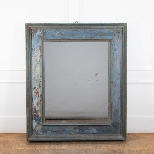 French Early 19Th Century Mirror With Original Painted Wood Surround