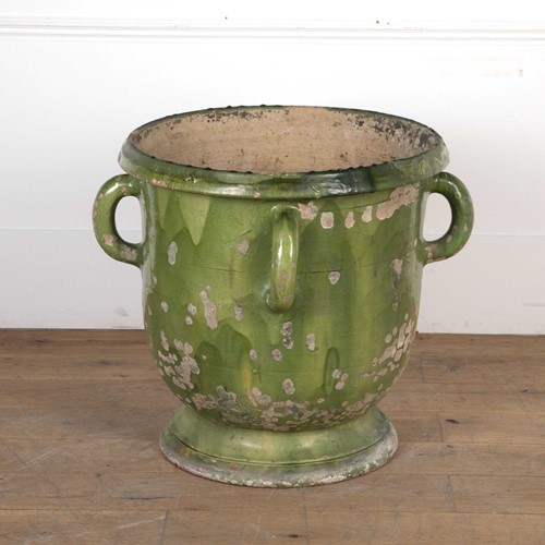 French 19th Century Terracotta Green Vase
