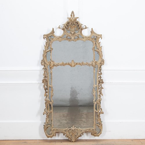 George II Painted Mirror In The Style Of Matthias Lock