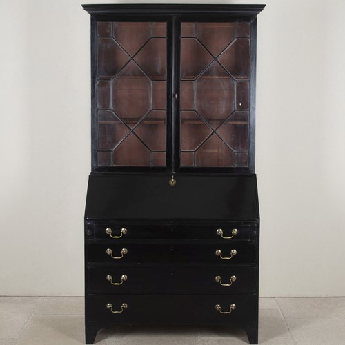 George III Ebonised Bureau Bookcase