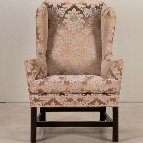 Georgian Mahogany Square Legged Wing Chair
