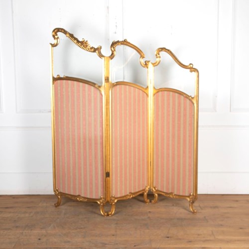 19Th Century French Upholstered Three Fold Screen