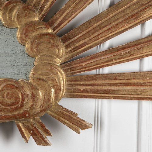 Grand Scale 19Th Century Italian Sunburst Mirror