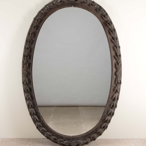 Large 18Th Century French Carved Mirror Frame