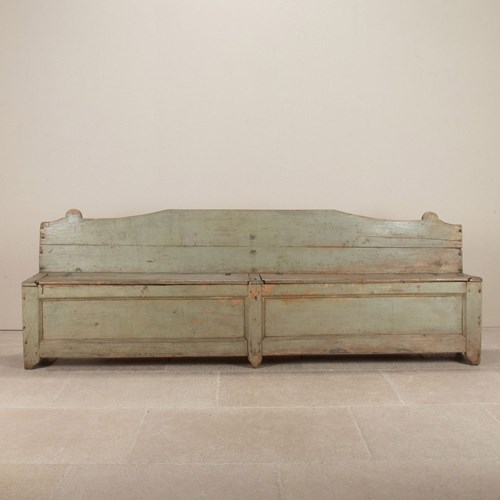Large 18Th Century Italian Painted Storage Bench