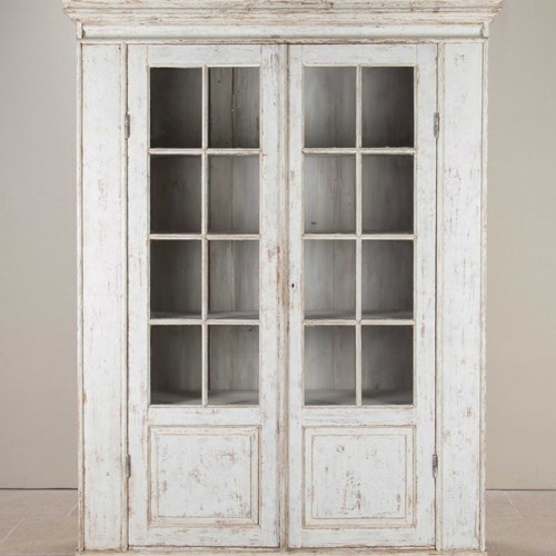 Large 19Th Century Continental Painted Cupboard