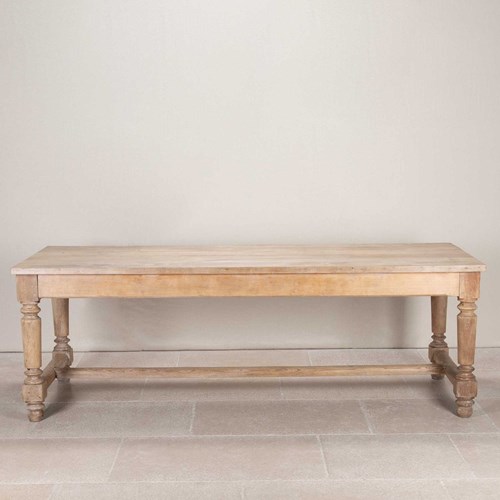 Large 19Th Century English Scrubbed Beech Refectory Table