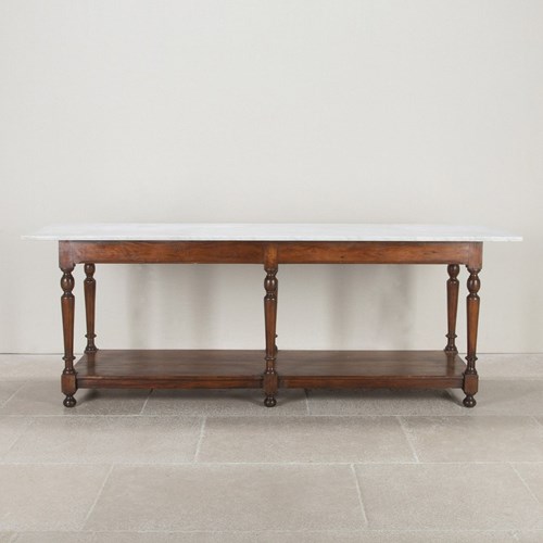 Large 19Th Century French Marble Top Patisserie Shop Counter