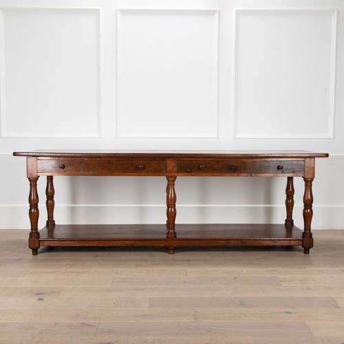 Large 19Th Century French Oak Drapers Table