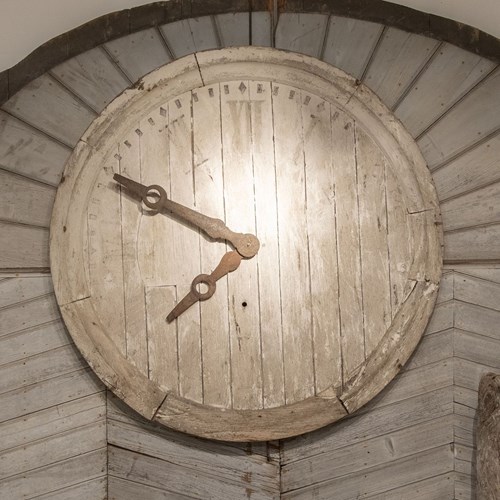 Large 19Th Century French Wooden Clock Face