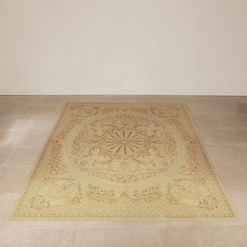Large Early 20Th Century French Hand Stitched Aubusson Rug
