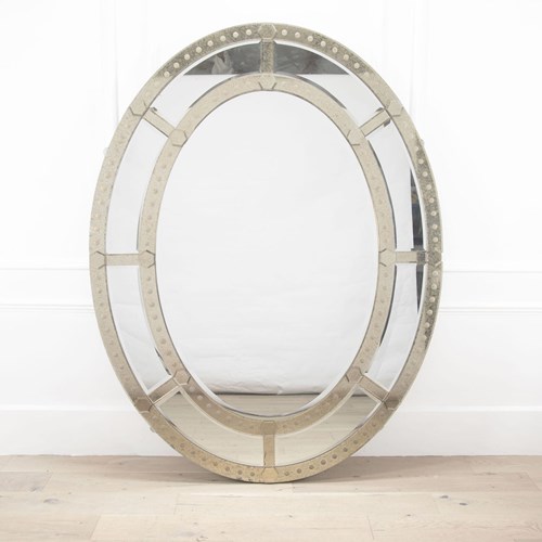 Large 20Th Century Oval Mirror