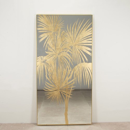 Large Contemporary Italian Palm Tree Patterned Mirror