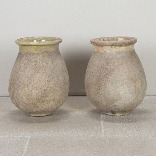 Large Matched Pair Of Early 19Th Century Biot Olive Jars
