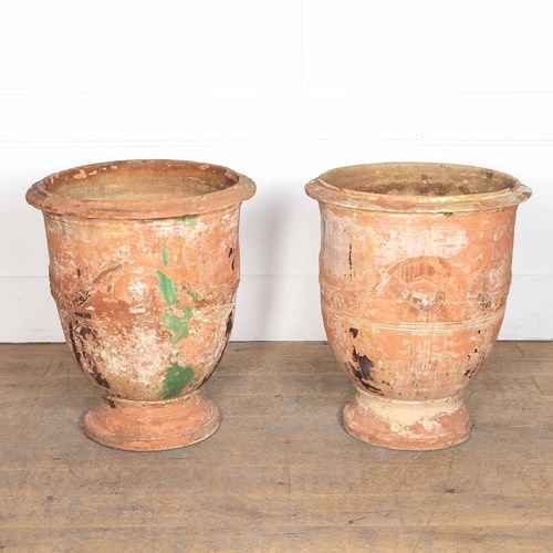 Large Pair Of 19Th Century French Anduze Planters - Boisset