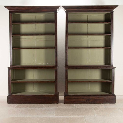 Large Pair Of 19Th Century Provincial Country House Bookcases