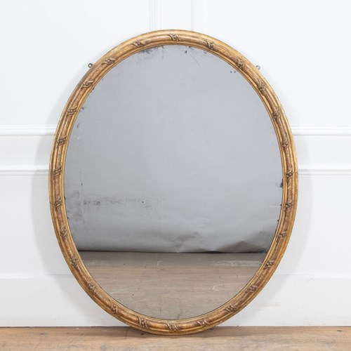 Large William IV 19Th Century Oval Mercury Mirror