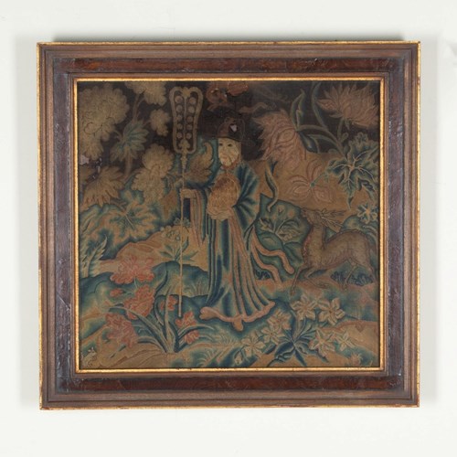 Late 17Th Century Flemish Needlepoint In A Wooden Frame