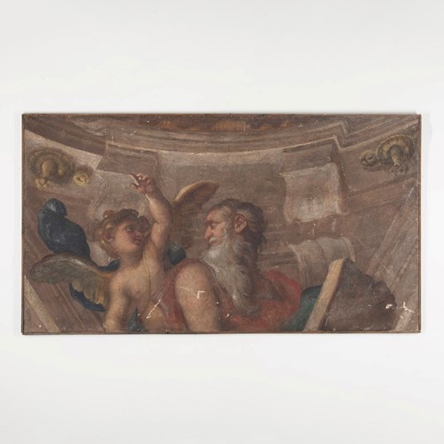 Late 17Th Century Italian Profeta E Amorino Fresco