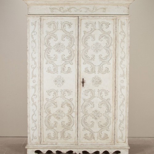Late 18Th Century Northern Italian Hand-Painted Armoire