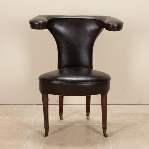 Late Georgian Mahogany And Leather Reading Chair