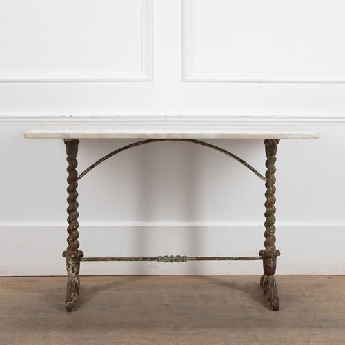 Mid 19Th Century French Cast Iron And Marble Table