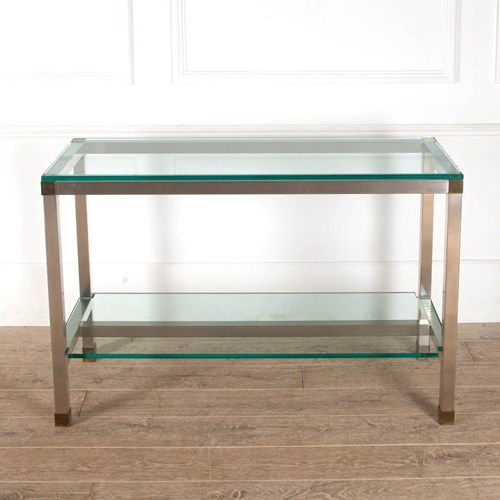 Mid-Century English Stainless Steel Console Table By David Hicks
