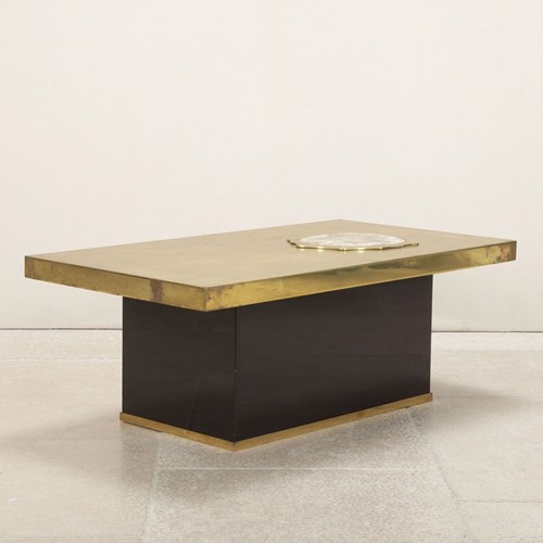 Mid-Century French Brass Table By Fernand Bresse