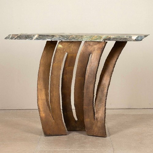 Mid-Century French Brutalist Console Table By Maurice Barilone
