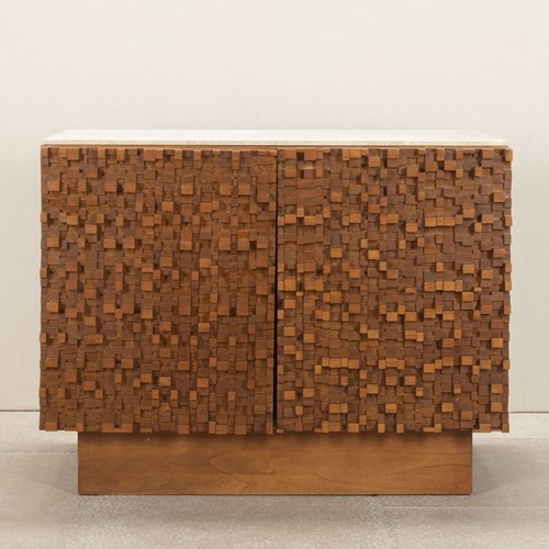Mid-Century Italian Brutalist Sideboard With Travertine Top