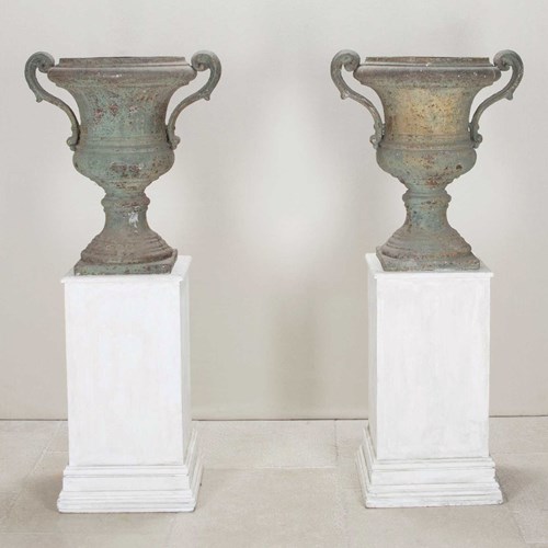 Pair Of 18Th Century French Louis XV Period Iron Urns