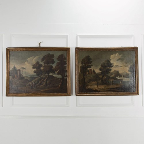 Pair Of 18Th Century Italian Landscape Paintings